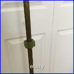 Vintage Art Deco Akro Agate Slag Jade Glass & Brass / Iron Floor Lamp works