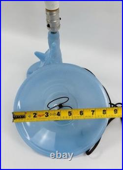 Vintage Art Deco Blue Slag Glass Siesta Lamp Mexican Man Cactus Houzex Akro