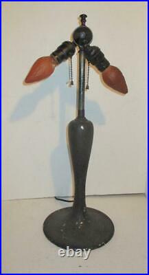 Vintage Art Deco Double Pull Chain Socket Lamp Slag Glass Lamp Base Restoration