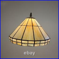 Vintage Art Deco Handmade Slag Glass Shade Cast Iron Table Lamp Tiffany style
