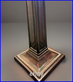 Vintage Art Deco Handmade Slag Glass Shade Cast Iron Table Lamp Tiffany style