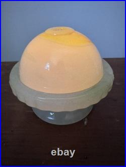 Vintage Art Deco Slag Fairy Lamp Glower Glass! Very Unique and small