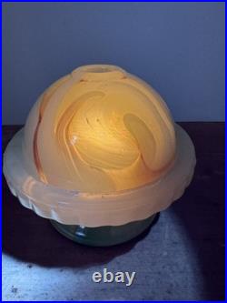 Vintage Art Deco Slag Fairy Lamp Glower Glass! Very Unique and small