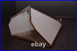 Vintage Art Deco Slag Glass Slip Shade Light Fixture Wall Sconces Lamp