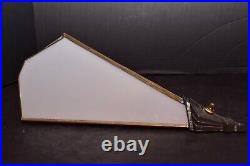 Vintage Art Deco Slag Glass Slip Shade Light Fixture Wall Sconces Lamp