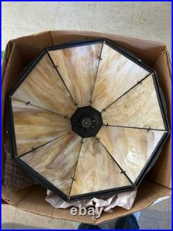 Vintage Art Nouveau Design 8 Panel Bradley & Hubbard Style Table Lamp Vintage Art Nouveau Design 8 Panel Bradley & Hubbard Style Table Lamp