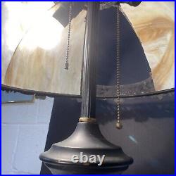 Vintage Art Nouveau Slag Glass Lamp Needs Repair