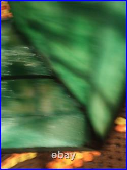 Vintage Arts & Crafts Green Stained Slag Glass Table Lamp 24 Prop Nouveau
