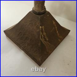 Vintage Arts Crafts Mission Lantern Sconce Slag Glass Brass Hanging Chain Light