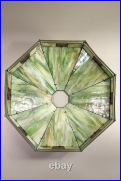 Vintage B&H 216 Arts & Crafts Slag Glass Table Lamp Original Patina