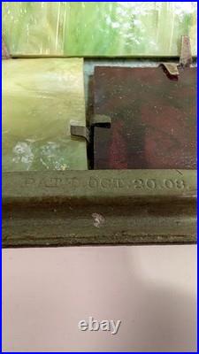 Vintage B&H 216 Arts & Crafts Slag Glass Table Lamp Original Patina