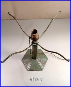 Vintage B&H 216 Arts & Crafts Slag Glass Table Lamp Original Patina