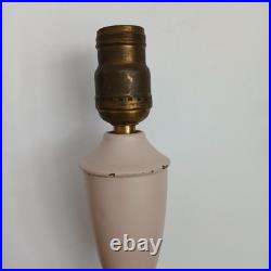 Vintage Boudoir Lamp Green Slag Glass Base Pink Metal Early Plug Rewire Untested Vintage Boudoir Lamp Green Slag Glass Base Pink Metal Early Plug Rewire Untested