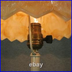 Vintage Bournique Kokomo Caramel Slag Glass Lamp Shade Boudoir Bedroom Table Vintage Bournique Kokomo Caramel Slag Glass Lamp Shade Boudoir Bedroom Table