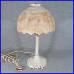 Vintage Bournique Kokomo Caramel Slag Glass Lamp Shade Boudoir Bedroom Table