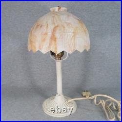 Vintage Bournique Kokomo Caramel Slag Glass Lamp Shade Boudoir Bedroom Table Vintage Bournique Kokomo Caramel Slag Glass Lamp Shade Boudoir Bedroom Table
