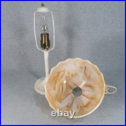 Vintage Bournique Kokomo Caramel Slag Glass Lamp Shade Boudoir Bedroom Table Vintage Bournique Kokomo Caramel Slag Glass Lamp Shade Boudoir Bedroom Table
