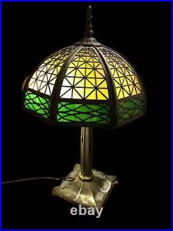 Vintage Bradley & Hubbard Lamp Arts & Crafts Handel Slag Glass