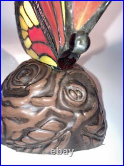 Vintage Butterfly Lamp Slag Glass Colorful Tested Works Great Clean