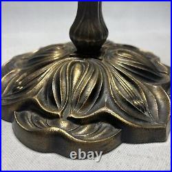 Vintage Caramel Slag Glass Tulip Boudoir Table Lamp-Lily Pad Base Vintage Caramel Slag Glass Tulip Boudoir Table Lamp-Lily Pad Base