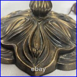 Vintage Caramel Slag Glass Tulip Boudoir Table Lamp-Lily Pad Base Vintage Caramel Slag Glass Tulip Boudoir Table Lamp-Lily Pad Base