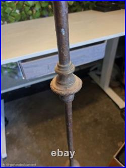 Vintage Cast Iron Slag Glass Floor Lamp