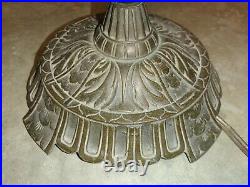 Vintage Cast Iron Slag Glass Ornate Standing Floor Lamp Arm Lamp 1930s
