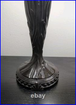 Vintage Dale Tiffany 28 Slag Glass Table Lamp With Grape Jewels & Green Leaves