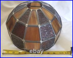 Vintage EF EF Industries 1970 Slag Glass 3 Way Table Lamp #338