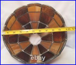 Vintage EF EF Industries 1970 Slag Glass 3 Way Table Lamp #338