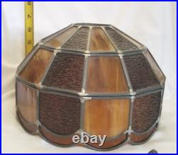 Vintage EF EF Industries 1970 Slag Glass 3 Way Table Lamp #338