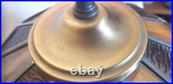 Vintage EF EF Industries 1970 Slag Glass 3 Way Table Lamp #338