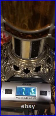 Vintage EF EF Industries 1970 Slag Glass 3 Way Table Lamp #338