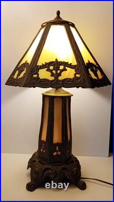 Vintage EF & EF Industries Slag Glass Lamp