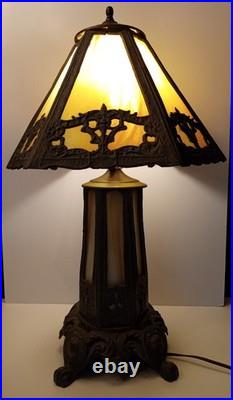 Vintage EF & EF Industries Slag Glass Lamp