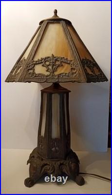 Vintage EF & EF Industries Slag Glass Lamp