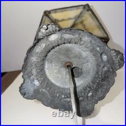Vintage EF & EF Industries Slag Glass Table Lamp 545X Ornate Cast Metal Gothic