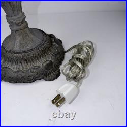 Vintage EF & EF Industries Slag Glass Table Lamp 545X Ornate Cast Metal Gothic
