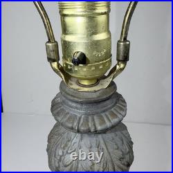 Vintage EF & EF Industries Slag Glass Table Lamp 545X Ornate Cast Metal Gothic