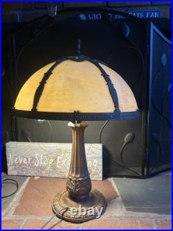 Vintage E. Miller & Co. Slag Glass Table Lamp Art Nouveau 1920s Works No Cracks