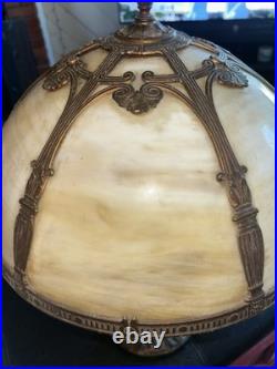 Vintage E. Miller & Co. Slag Glass Table Lamp Art Nouveau 1920s Works No Cracks