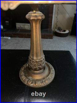 Vintage E. Miller & Co. Slag Glass Table Lamp Art Nouveau 1920s Works No Cracks
