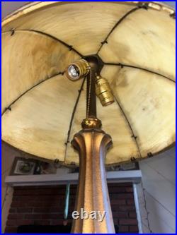 Vintage E. Miller & Co. Slag Glass Table Lamp Art Nouveau 1920s Works No Cracks