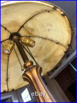 Vintage E. Miller & Co. Slag Glass Table Lamp Art Nouveau 1920s Works No Cracks