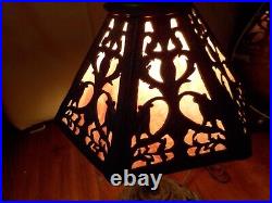 Vintage Ef & Ef Industries Cherub Pink Slag Glass Table Lamp Shade Art Deco