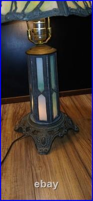 Vintage End Of The Trail Slag Glass Lamp