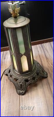 Vintage End Of The Trail Slag Glass Lamp