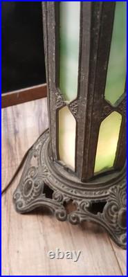 Vintage End Of The Trail Slag Glass Lamp