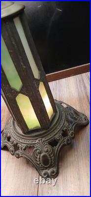 Vintage End Of The Trail Slag Glass Lamp