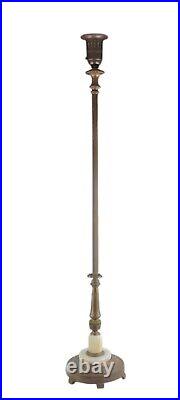 Vintage Floor Lamp with 2 Glass Slag Pieces 61 Tall